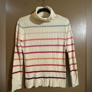 🤍 Talbots Ribbed Striped Turtleneck Sweater | Size S 🤍